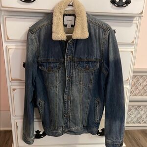 Old navy Blue Lightweight Jacket with Cream Collar